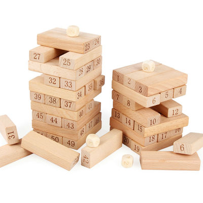 مكعبات بناء خشبية مكونة من 51 قطعة من لعبة Dominos Jenga