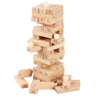 مكعبات بناء خشبية مكونة من 51 قطعة من لعبة Dominos Jenga