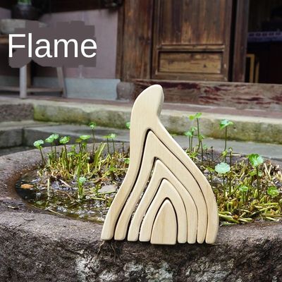 Ins Wavy Wooden Block Puzzle Toys مكعبات قوس قزح خشبية كورال جريم