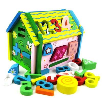 ODM Educational Cognitive Wisdom House ألعاب مكعبات خشبية