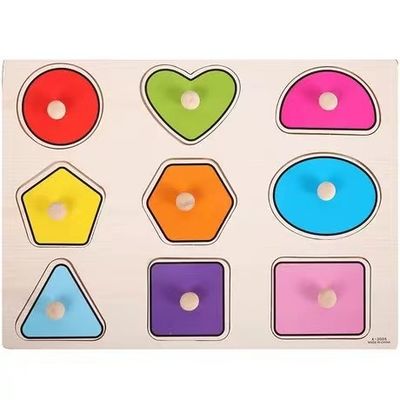 Hand Grasp 3D Montessori Wooden Jigsaw Puzzle لتعليم الرضع