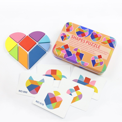 ثلاثية الأبعاد خشبية نمط الحيوان بازل قطع ملونة Tangram لعبة أطفال مونتيسوري التعليم المبكر ألعاب الفرز لعب الأطفال