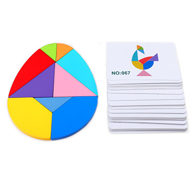 ثلاثية الأبعاد خشبية نمط الحيوان بازل قطع ملونة Tangram لعبة أطفال مونتيسوري التعليم المبكر ألعاب الفرز لعب الأطفال