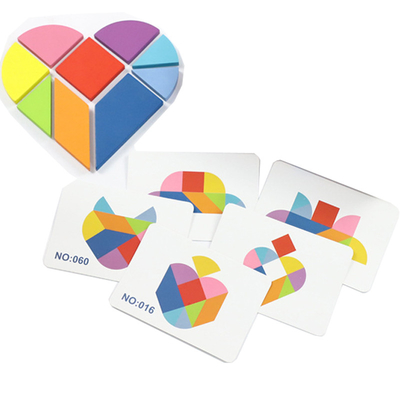 ثلاثية الأبعاد خشبية نمط الحيوان بازل قطع ملونة Tangram لعبة أطفال مونتيسوري التعليم المبكر ألعاب الفرز لعب الأطفال