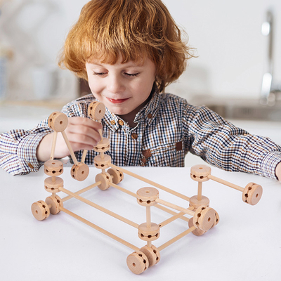 مكعبات بناء خشبية من 3D Construct Fort لعبة إبداعية DIY للأطفال