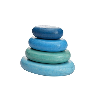 Baby Wooden Montessori Jenga Rainbow Stacked Stacking متوازن خالي من BPA
